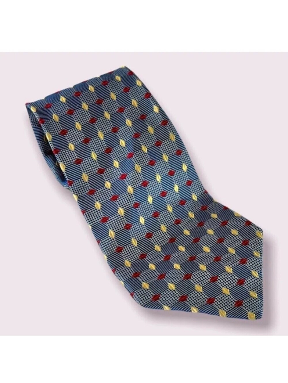 Tommy Hilfiger Silk Tie Mens Crest Flag Blue Yellow